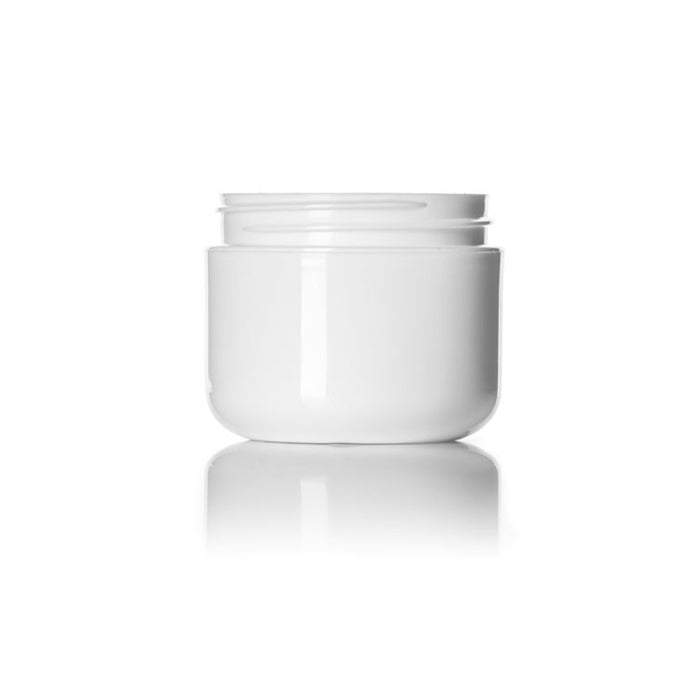 24 Plastic Containers With Lids WHITE 2.5 oz Cosmetic Jars Double Wall Cream Jar