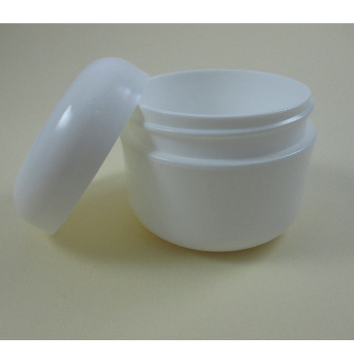3 White 1.7 Oz Plastic Cosmetic Double Wall Cream Empty Dome Jars Container Cap