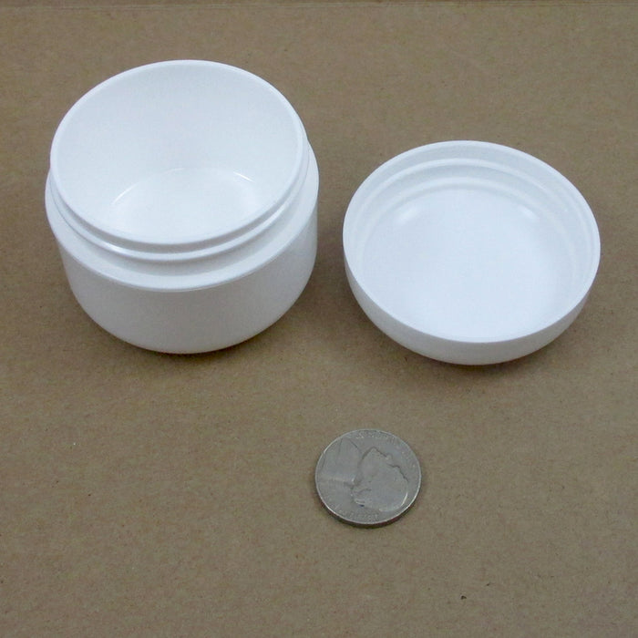 8 White 1.7 Oz Plastic Cosmetic Double Wall Cream Empty Dome Jars Container Cap