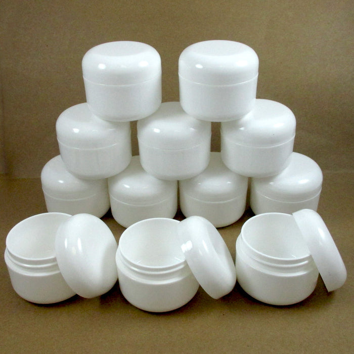 12 Plastic Jar Containers Lids 2.5 oz Body Lotion Jars Cream Makeup Cosmetics
