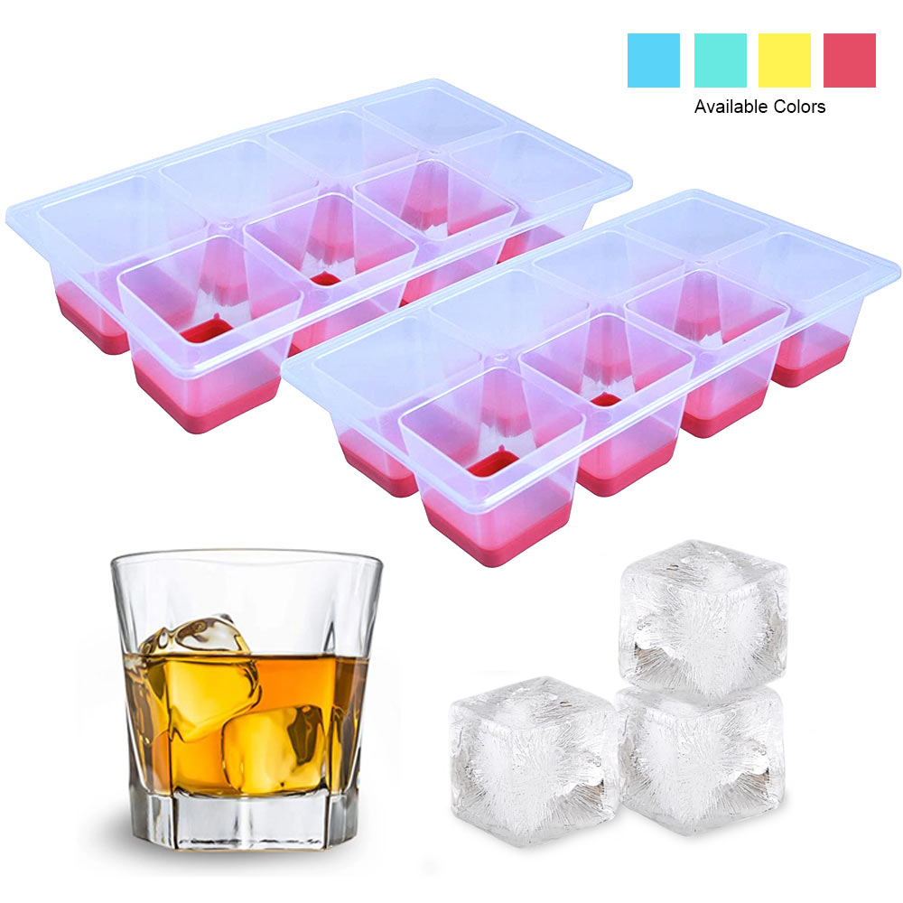 2 Ice Cube Tray Large Mold 15 Big 1.25x1.25 Inch Square Candy