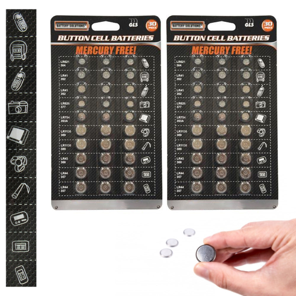 30 pcs ~ AG10 button cell alkaline batteries coin watch calculator battery  size