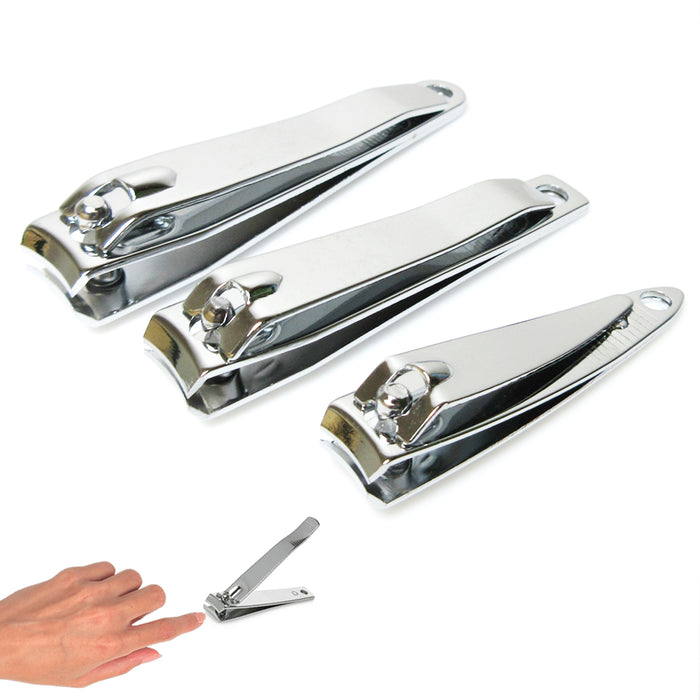 3 Pack Toe Nail Clippers Set Manicure Finger Nail Clipper Cutter Stainless Steel