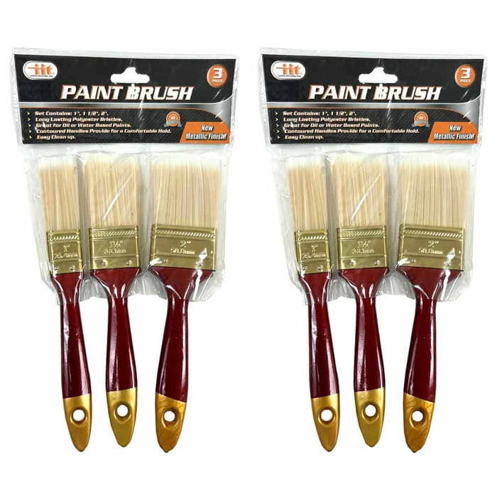 Paint Brush Set 7 Brushes for Acrylic Oil Watercolor Gouache Artist Long  Wooden
