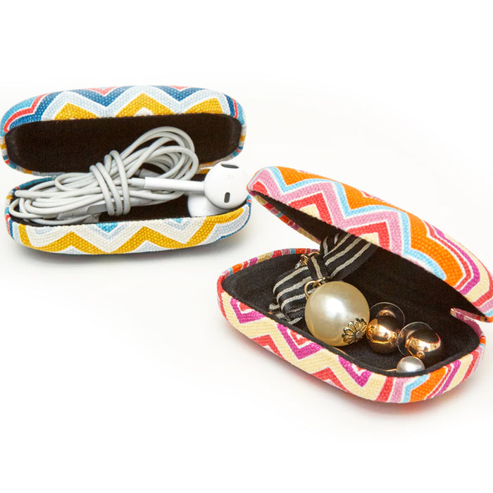 1 Earphone Earbuds Hard Carrying Case Travel Kikkerland Headphone Storage Pocket