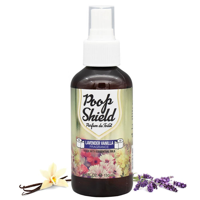 6 Poop Shield Toilet Sprays Lavender Vanilla Odor Eliminator Air Freshener 4.4Oz
