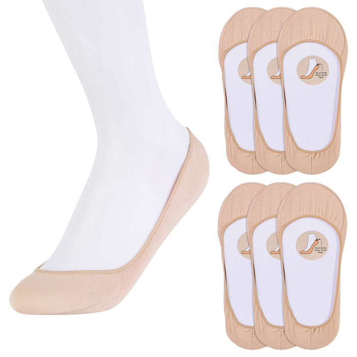 6 Pairs Nude Womens No Show Socks Footies Loafer Boat Liner Low Cut Girls