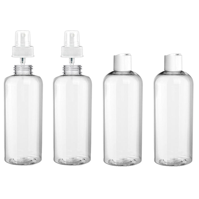 4PC Clear Empty Plastic Bottles 100ml Spray Dispensing Cap Travel Refillable TSA