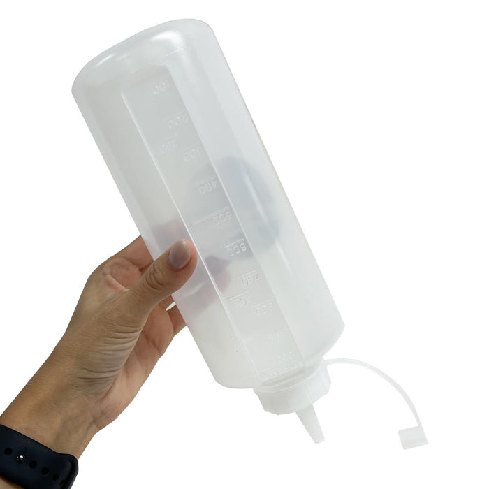 4 Plastic Squeeze Bottle Cap 32oz Squirt Condiments Oils Measurements Wide Mouth
