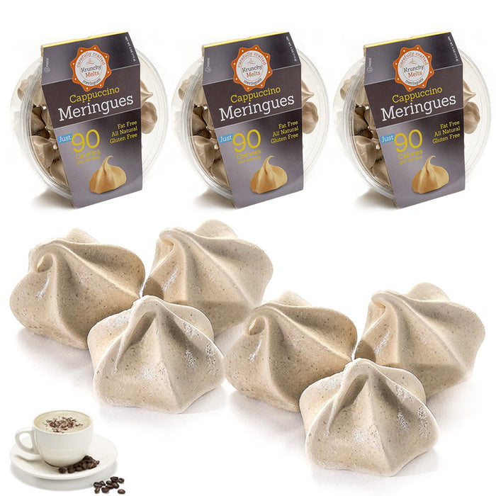 3 Boxes Cappuccino Meringue Cookies Gluten Fat Free Snack Sweet Treat Craving