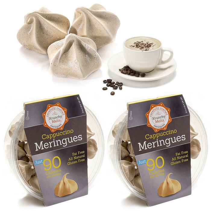 2 Boxes Cappuccino Meringues Cookies Fat Free Low Calories Treats Snacks Coffee
