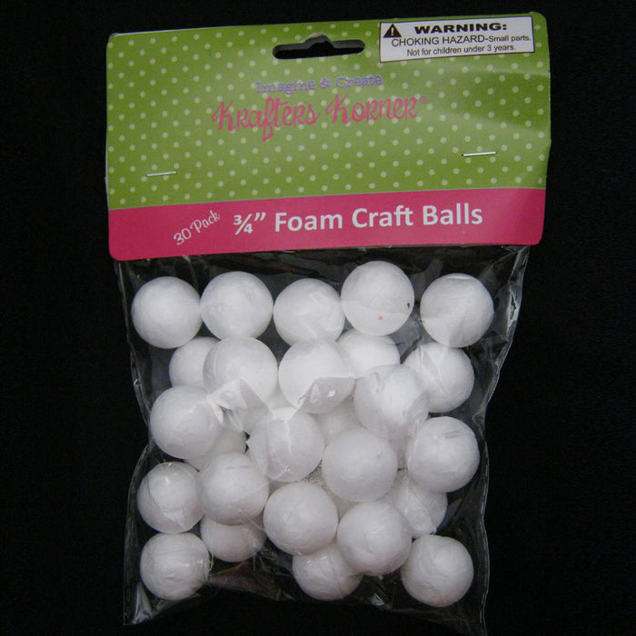 50 Foam Polystyrene Art Craft Styro White Balls Project Styrofoam 3/4" 1" 1 1/2"