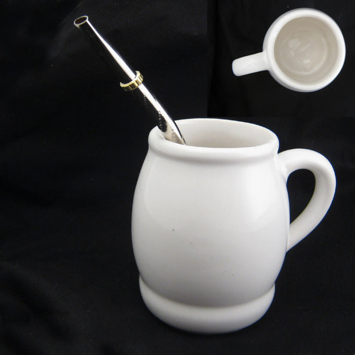 ARGENTINA MATE GOURD YERBA TEA CUP W/ STRAW BOMBILLA WEIGHT LOSS DRINK SET 2373