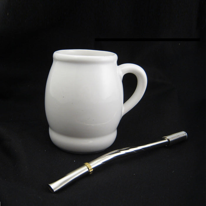 ARGENTINA MATE GOURD YERBA TEA CUP W/ STRAW BOMBILLA WEIGHT LOSS DRINK SET 2373