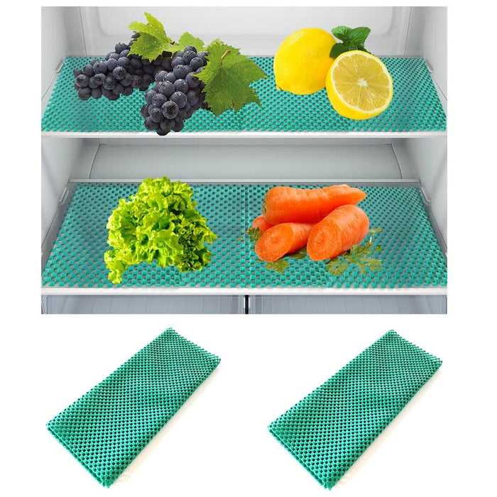 2 Packs Refrigerator Mat Liner Anti-Slip Cushioned Nonstick Reusable Sheet Spill