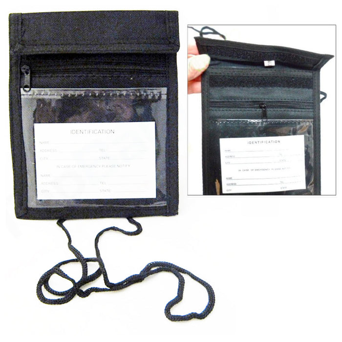 NEW ID Badge Press Pass Passport Holder Neck Wallet Strap Organizer Pouch Unisex