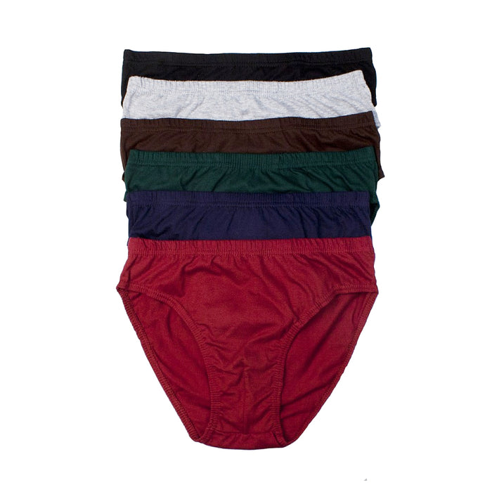 6 Pack Knocker Mens Bikinis Briefs Underwear 100% Cotton Solid Size Small 28-30