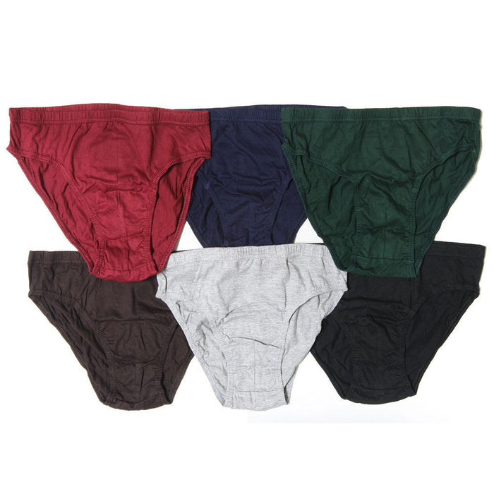 6 Pack Knocker Mens Bikinis Briefs Underwear 100% Cotton Solid Size Large 36-38