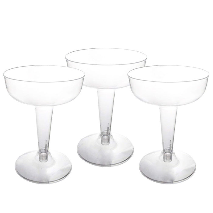 24 Count Champagne Flutes 5.4 oz Party Essentials Hard Plastic Two Piece Glasses