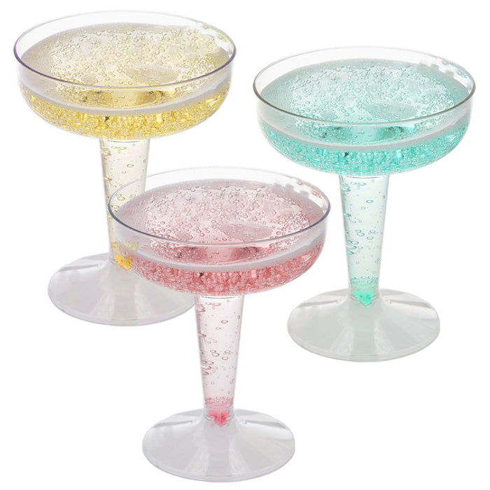 20 Pc Champagne Flutes 4 Oz Party Clear Plastic Glasses Disposable Heavy Duty