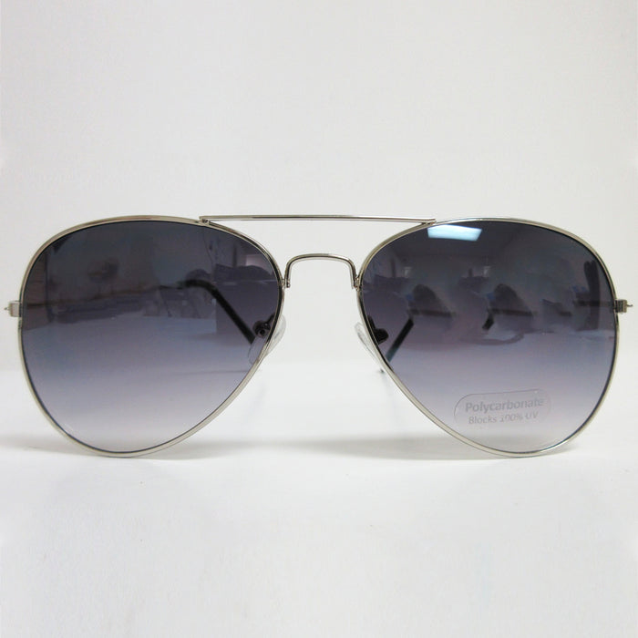 Pilot Sunglasses Retro Vintage Black Lens Police Classic Metal Frame Shades New