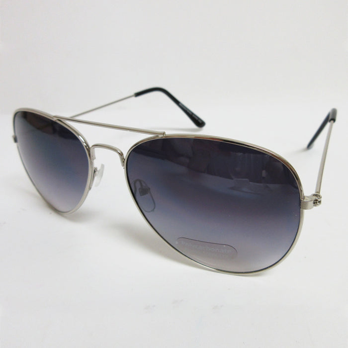 Pilot Sunglasses Retro Vintage Black Lens Police Classic Metal Frame Shades New