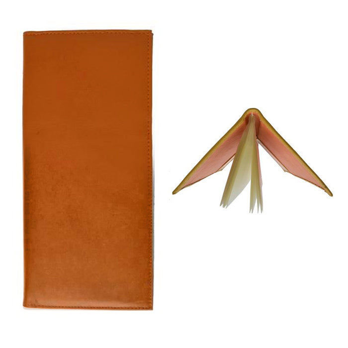 Genuine Leather Business Card Holder Book Organizer Case 160 Tan Orange Office