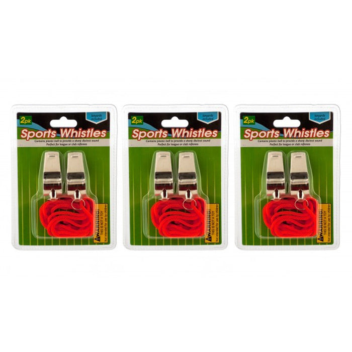 6 Pc Coach Whistle Signal Referee Loud Whistle Survival Safety Sports Basketball