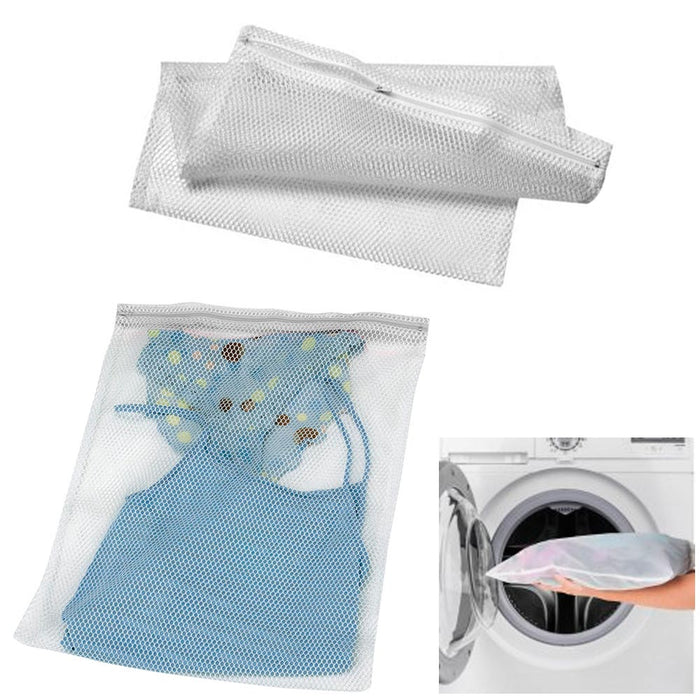 2 Mesh Laundry Bags 15.7" X 19.7" Lingerie Delicates Panties Bras Wash Protector