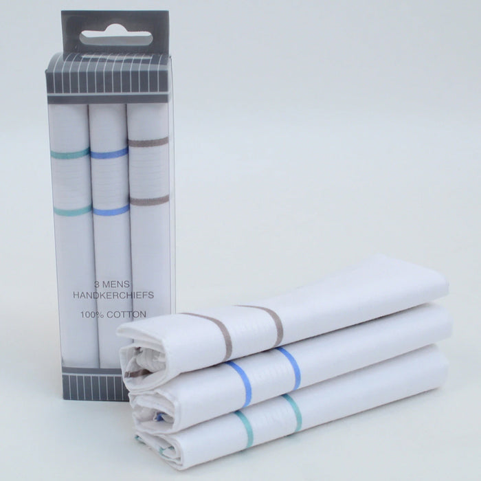 3 X Mens Plaid Handkerchief Cloth Hanky Pocket Square Hankie Wedding Suit 16"