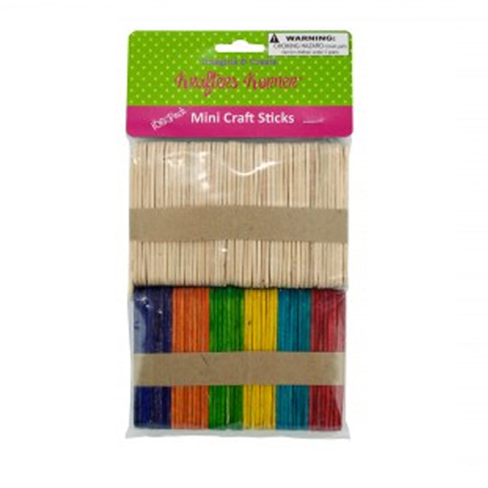 100 pcs New Colored Natural Wood Popsicle Sticks Wooden Craft