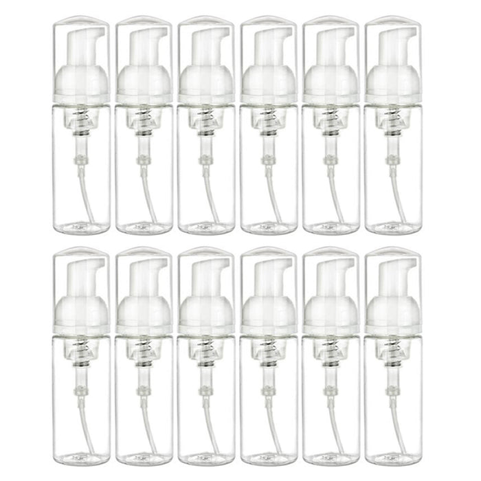 10X Travel Bottle Foamer Pump 50mL Clear Plastic Liquid Soap Dispenser Mini Size
