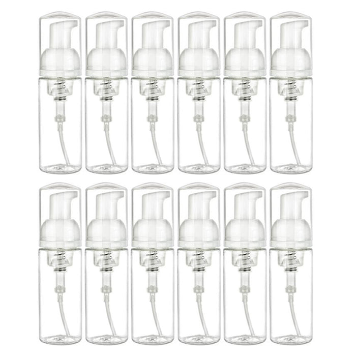 10PC Clear Plastic Foamer Bottle 1.7oz 50ml Pump Mini Travel Size Soap Dispenser