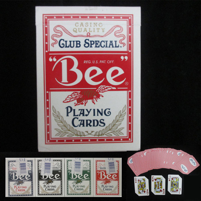 1 Pk Deck Bee Casino USED Standard Poker Playing Cards Pro Red Deck Sealed Box