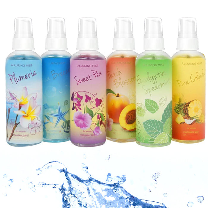 6 X Perfume Body Spray Mist Assorted Scents Fragrance Deodorize Bath Splash 4 Oz