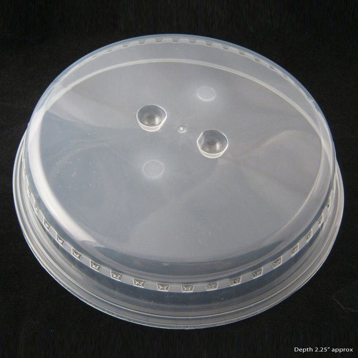 Set Of 2 Plastic Microwave Plate Cover Clear Steam Vent Splatter Lid 10" New