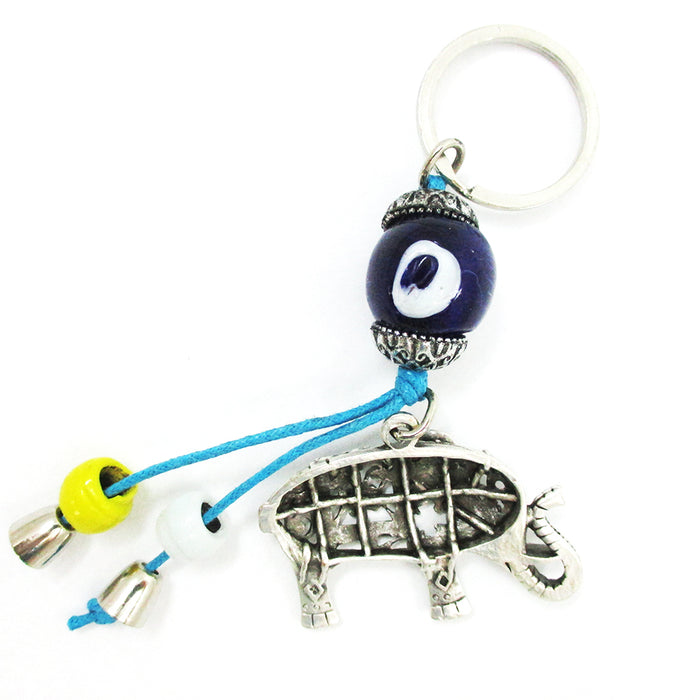 2 Lucky Elephant Pendant Keychain Key Chain Ring Evil Defend Gift Hamsa Evil Eye