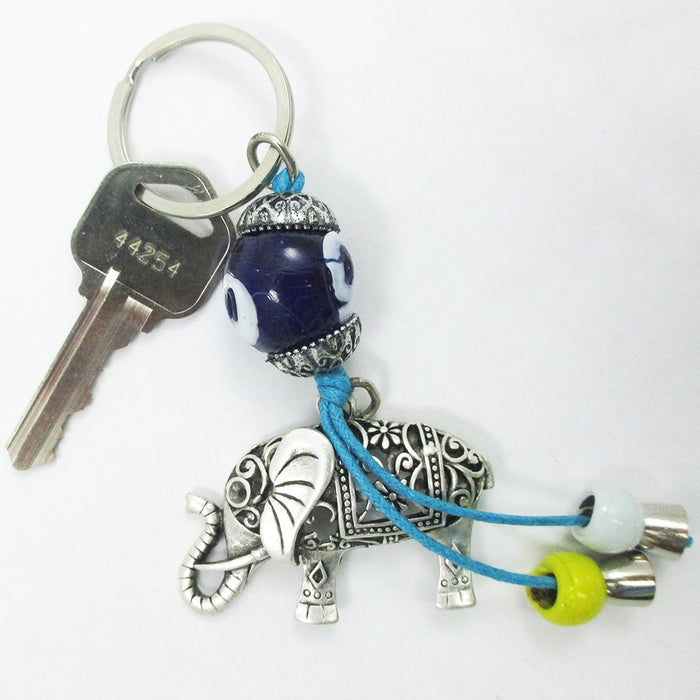 1 Evil Eye Keychain Lucky Charm Key Chain Elephant Hamsa Nazar Amulet Protection