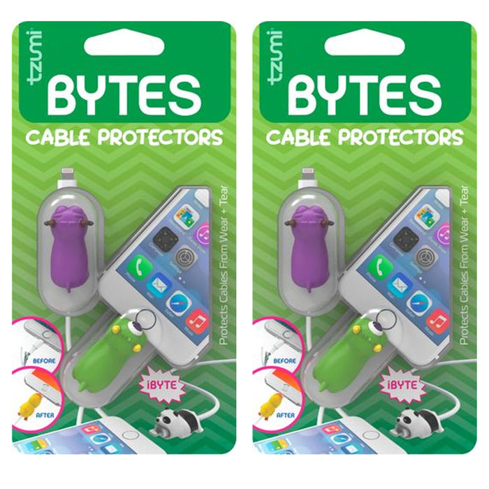 4 Pc Cute Monster Cord Bytes Cable Protector Protective Charging Charger Saver