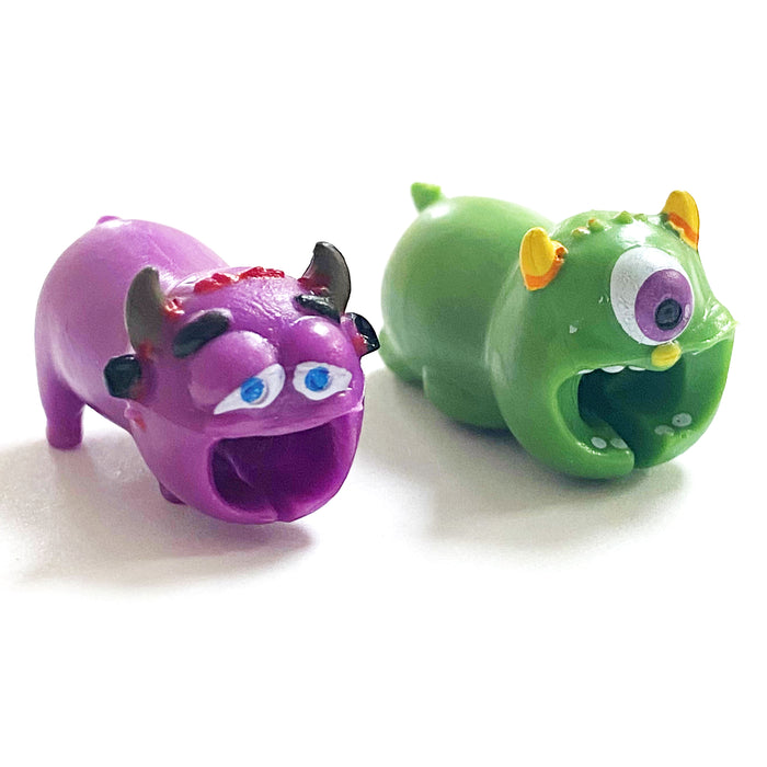 4 Pc Cute Monster Cord Bytes Cable Protector Protective Charging Charger Saver