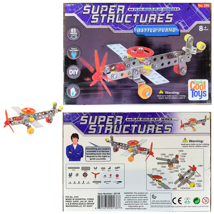2 Mechanical DIY Metal Model Kit Structure Helicopter Plane Truck Build Gift Toy