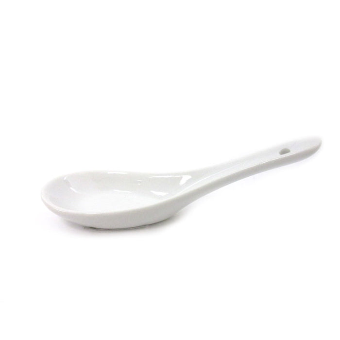6 Porcelain Chinese Soup Spoons Saimin Noodle Ramen Asian Appetizer Spoon Thai