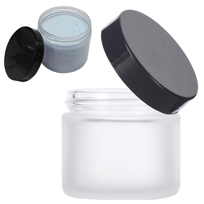2 Clear Plastic Empty Cosmetic Sample Art Craft Storage Containers Jars Pots 2oz