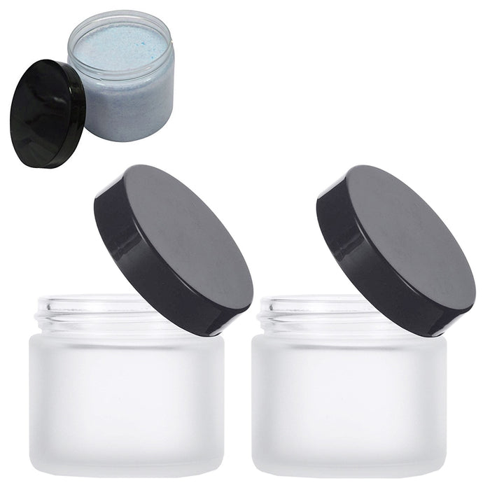 2 Clear Plastic Empty Cosmetic Sample Art Craft Storage Containers Jars Pots 2oz