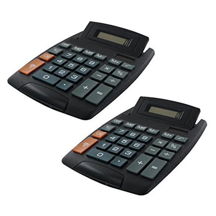 2 X Large Jumbo Calculator Big Button 8-Digit Desktop Math Display Solar Battery