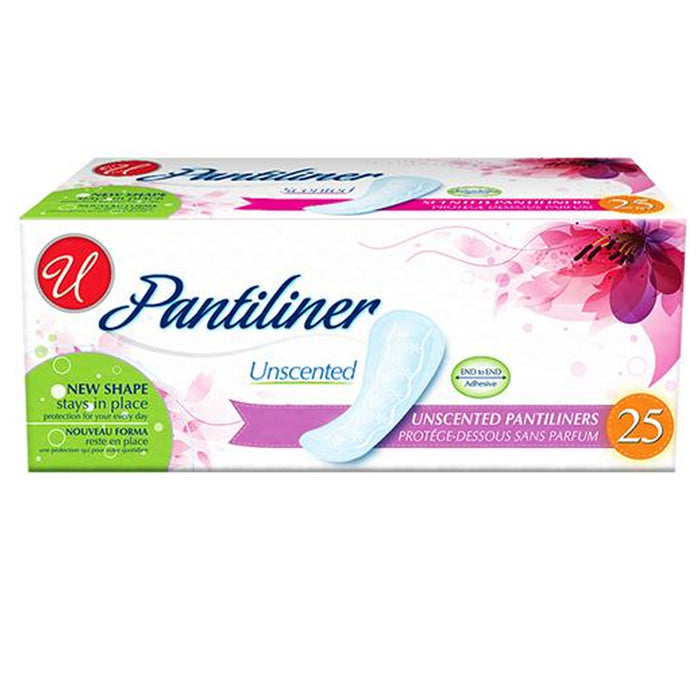 25 Ct Panty Liners Unscented Pantiliner Light Extra Protection Underwear No Odor