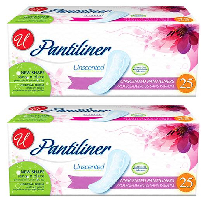 50 Ct Panty Liners Unscented Pads Light Underwear Protection No Odor Pantiliners