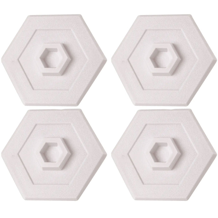 Pack of 4 Door Knob Self Adhesive Protector Wall Shield 5" Drywall White Hexagon
