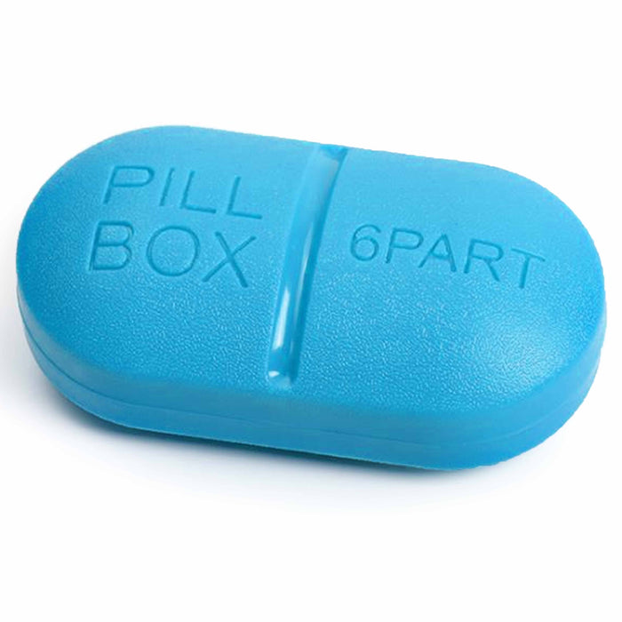 2 Weekly Pill Box Organizer 6 Compartment Holder Case Medicine Storage Travel
