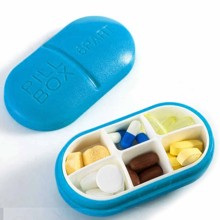 4 Pc Pill Organizer Box Case Holder 6 Compartment Weekly Daily Medicine Storage